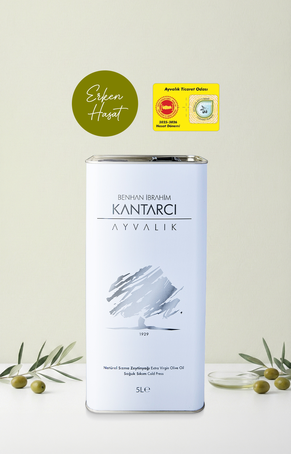 Natürel Sızma Zeytinyağı 5L - Soğuk Sıkım, Erken Hasat (2025-2026)