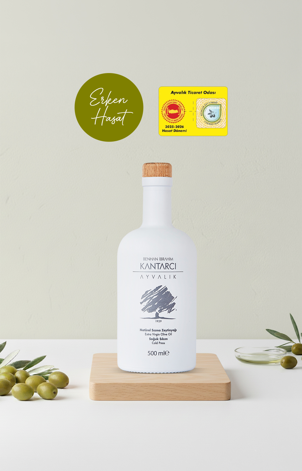 Natürel Sızma Zeytinyağı 500 ml - Soğuk Sıkım, Erken Hasat (2025-2026)